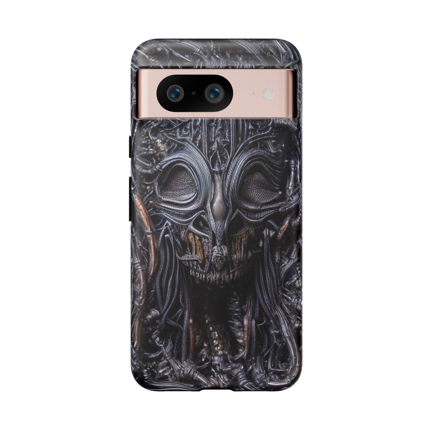 Biomechanical Horror 2 Phone Case – Futuristic Alien Horror Design for iPhone, Samsung Galaxy, and Google Pixel Devices