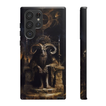 Dark Gothic Goat Demon Phone Case - Occult Horned Beast Art Design