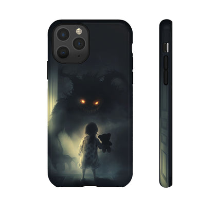 A Child Facing A Terrifying Monster Phone Case - for iPhone, Samsung Galaxy, and Google Pixel Devices