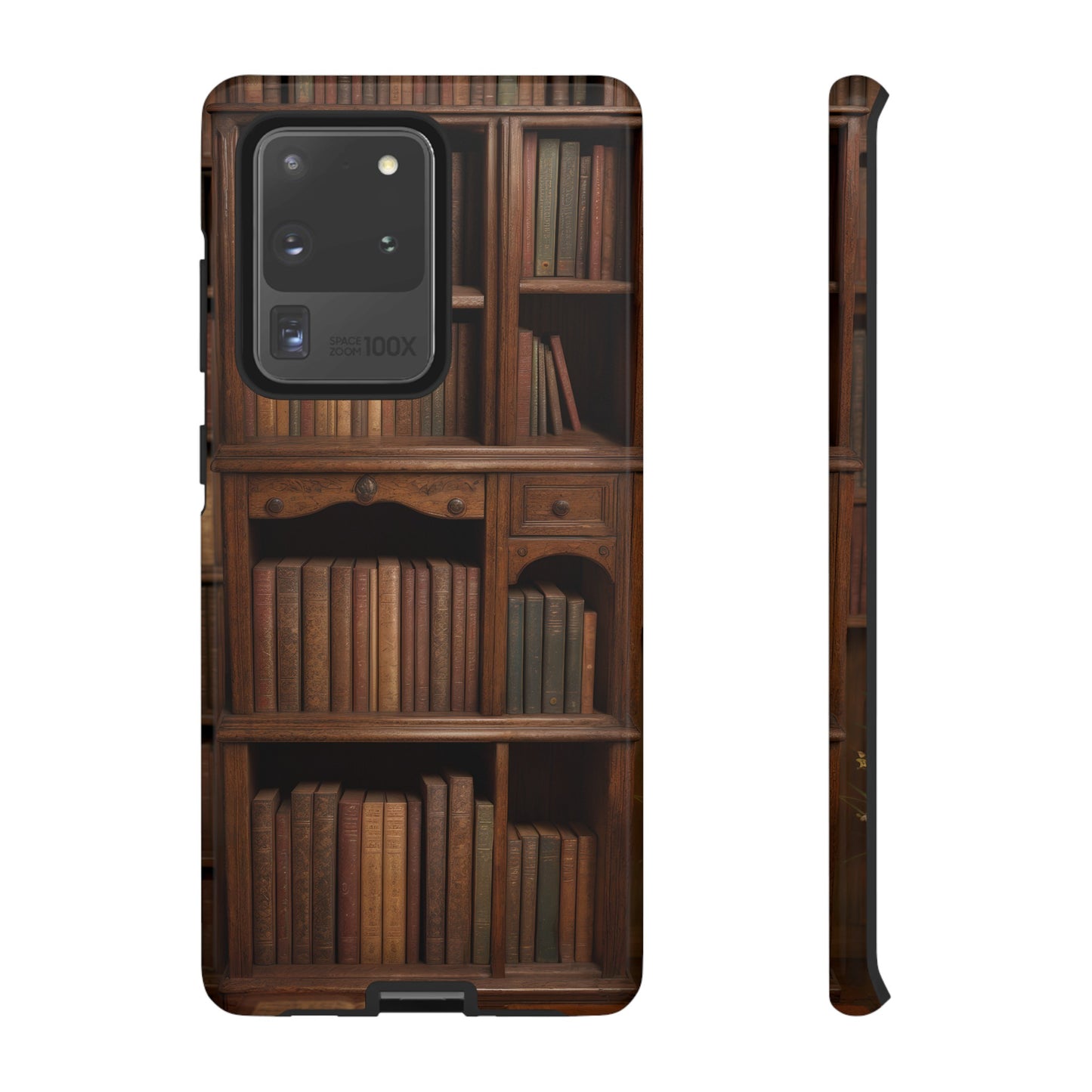 Book Shelf Phone Case – Vintage Library Design for iPhone, Samsung Galaxy, and Google Pixel Devices