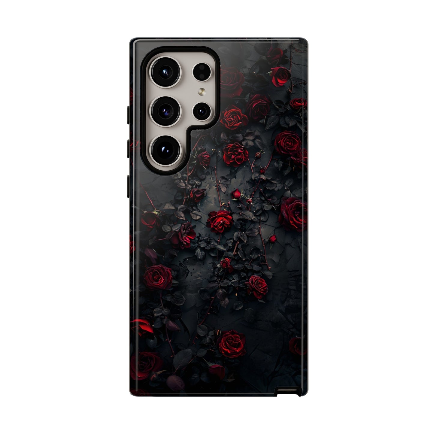 Gothic Roses Tough Phone Case – Elegant Dark Floral Design for iPhone, Samsung Galaxy, and Google Pixel Devices