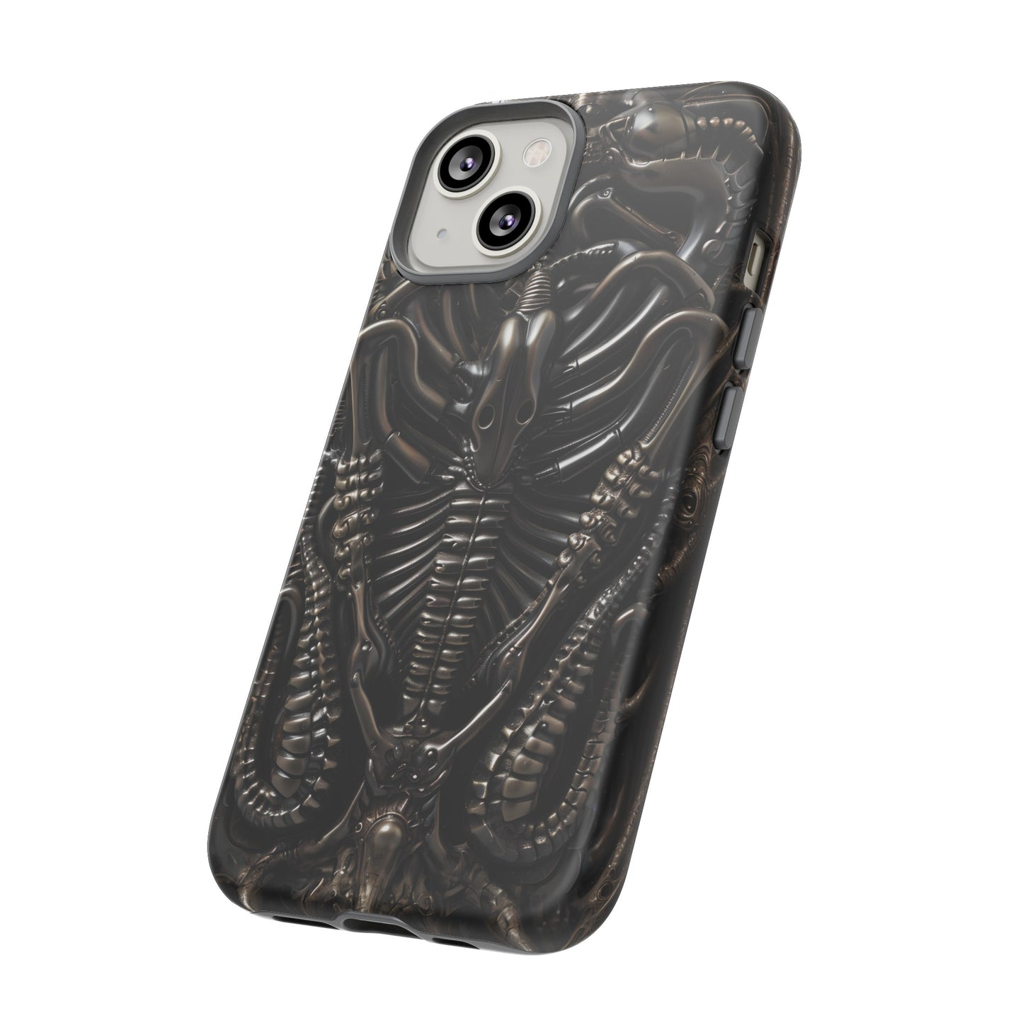 Biomechanical Nightmares Tough Phone Case – Alien Horror Design for iPhone and Samsung Galaxy Devices