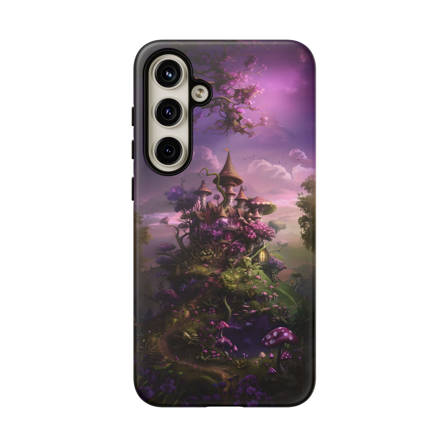 Enchanted Fairy Castle Phone Case - Magical Purple Fantasy Art for iPhone, Samsung Galaxy and Google Pixel Devices