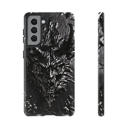 Silver Devil Phone Case – Gothic Demon Design for iPhone, Samsung Galaxy, and Google Pixel Devices