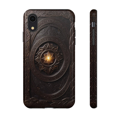 Intricate Leather Flower Tough Phone Case – Elegant Floral Design for iPhone, Samsung Galaxy, and Google Pixel Devices