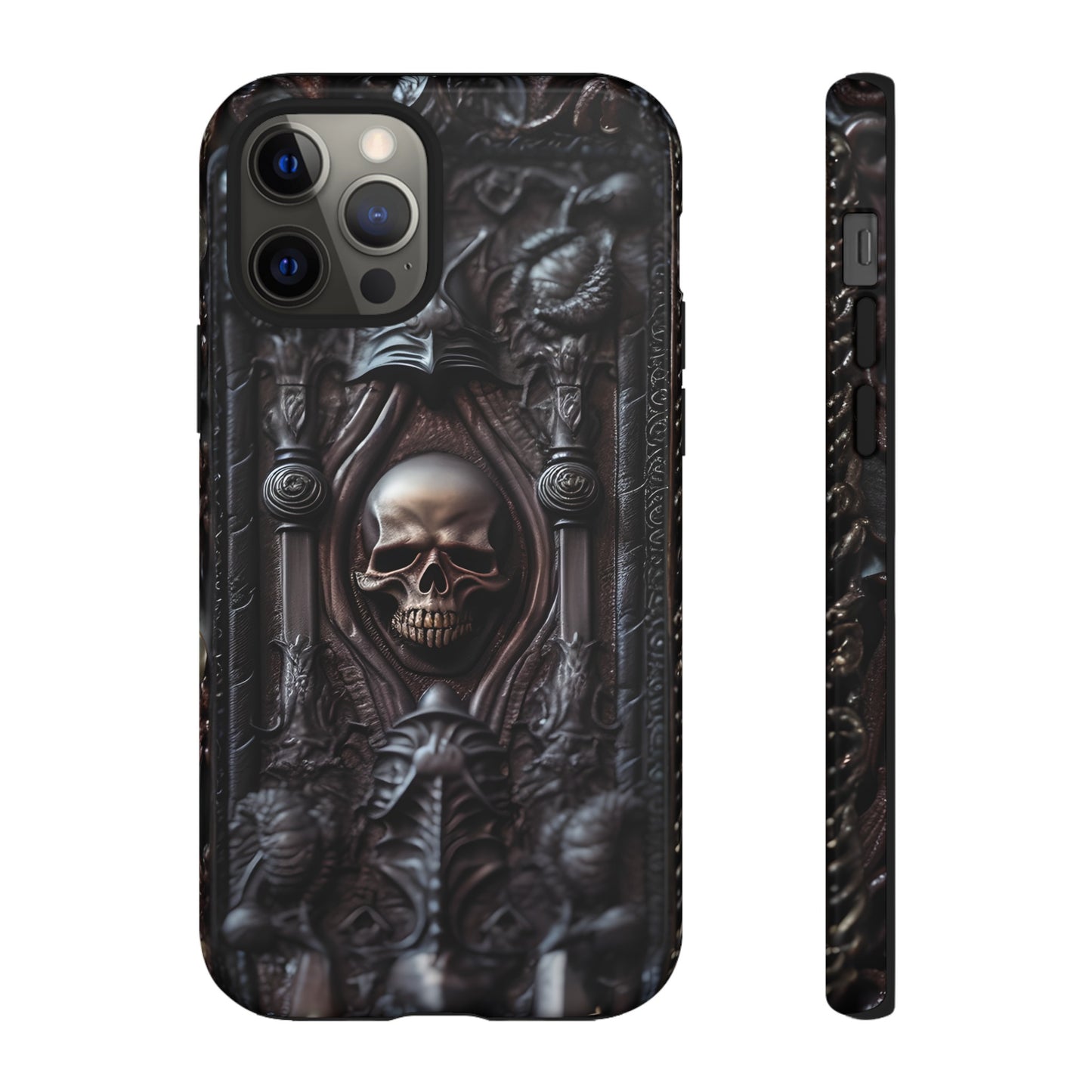 Dark Grimoire of Death Tough Phone Case – Gothic Skull Vampiric Design for iPhone, Samsung Galaxy, and Google Pixel Devices