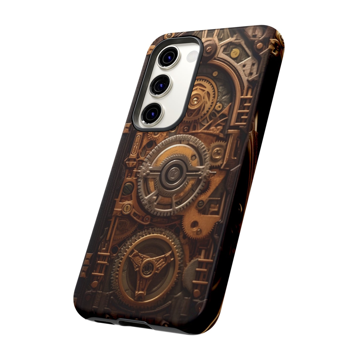 Gearworks Tough Phone Case – Steampunk Clockwork Design for iPhone, Samsung Galaxy, and Google Pixel Devices