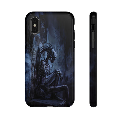 Gothic Alien Skeleton iPhone Case - Sci-Fi Horror Design