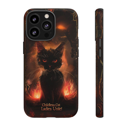 Childless Cat Ladies Unite Phone Case - Gothic Black Cat For iPhone, Samsung Galaxy, and Google Pixel Devices