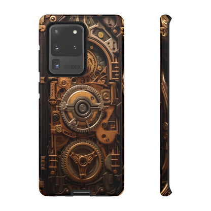 Gearworks Tough Phone Case – Steampunk Clockwork Design for iPhone, Samsung Galaxy, and Google Pixel Devices