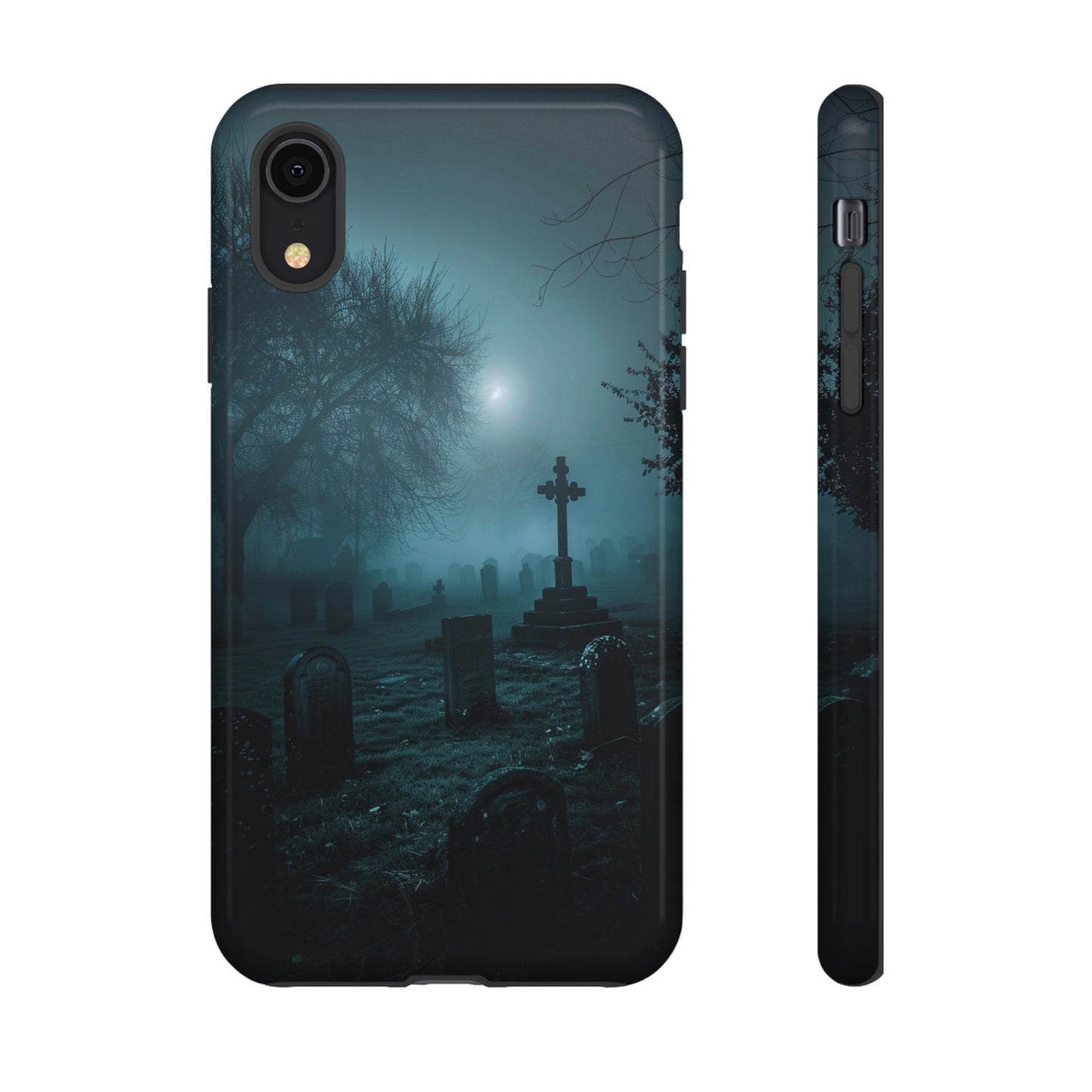 Graveyard at Night Phone Case – Eerie Cemetery Design for iPhone, Samsung Galaxy, and Google Pixel Devices