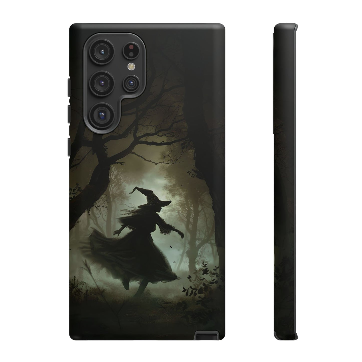 Spooky Witch Silhouette Phone Case - Halloween Dark Art Design for iPhone, Samsung Galaxy, and Google Pixel Devices