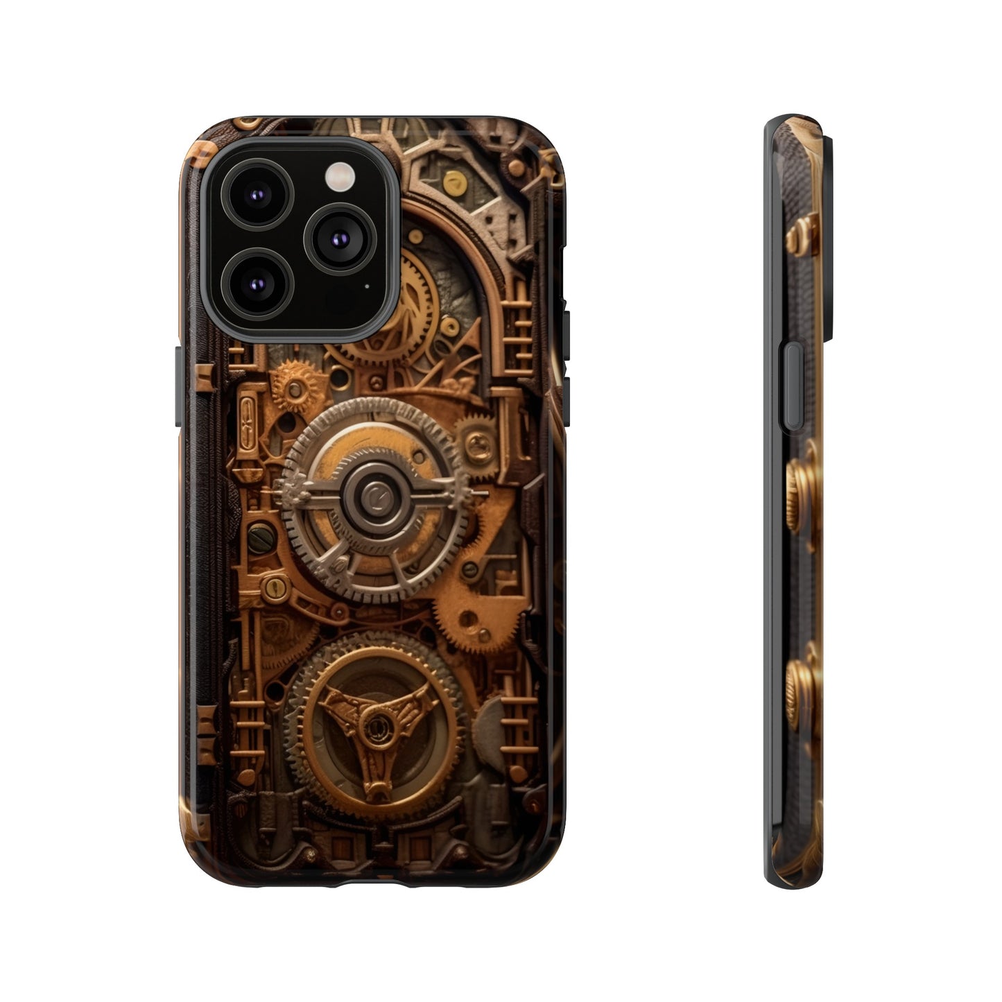 Gearworks Tough Phone Case – Steampunk Clockwork Design for iPhone, Samsung Galaxy, and Google Pixel Devices