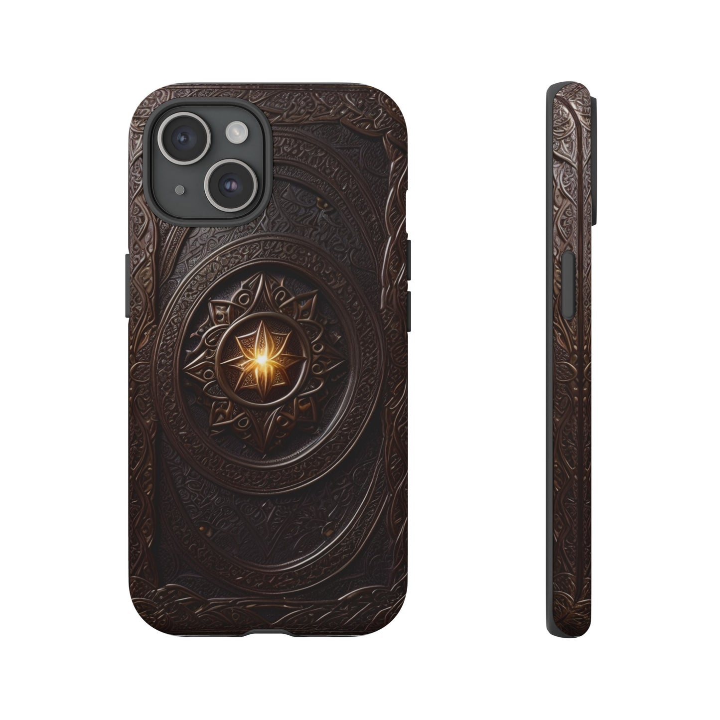 Intricate Leather Flower Tough Phone Case – Elegant Floral Design for iPhone, Samsung Galaxy, and Google Pixel Devices