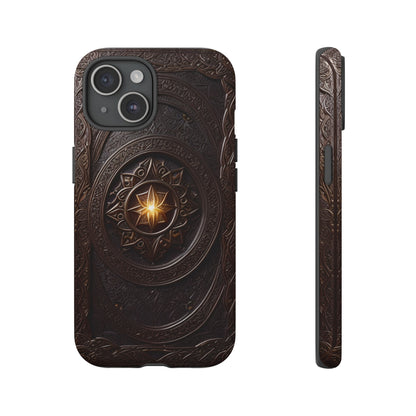 Intricate Leather Flower Tough Phone Case – Elegant Floral Design for iPhone, Samsung Galaxy, and Google Pixel Devices