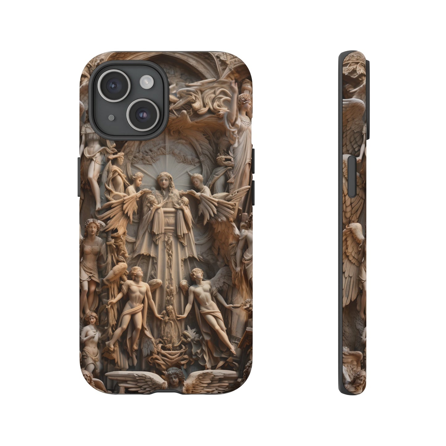 Angelic Statue Phone Case – Heavenly Gothic Marble Design for iPhone, Samsung Galaxy, and Google Pixel Devices