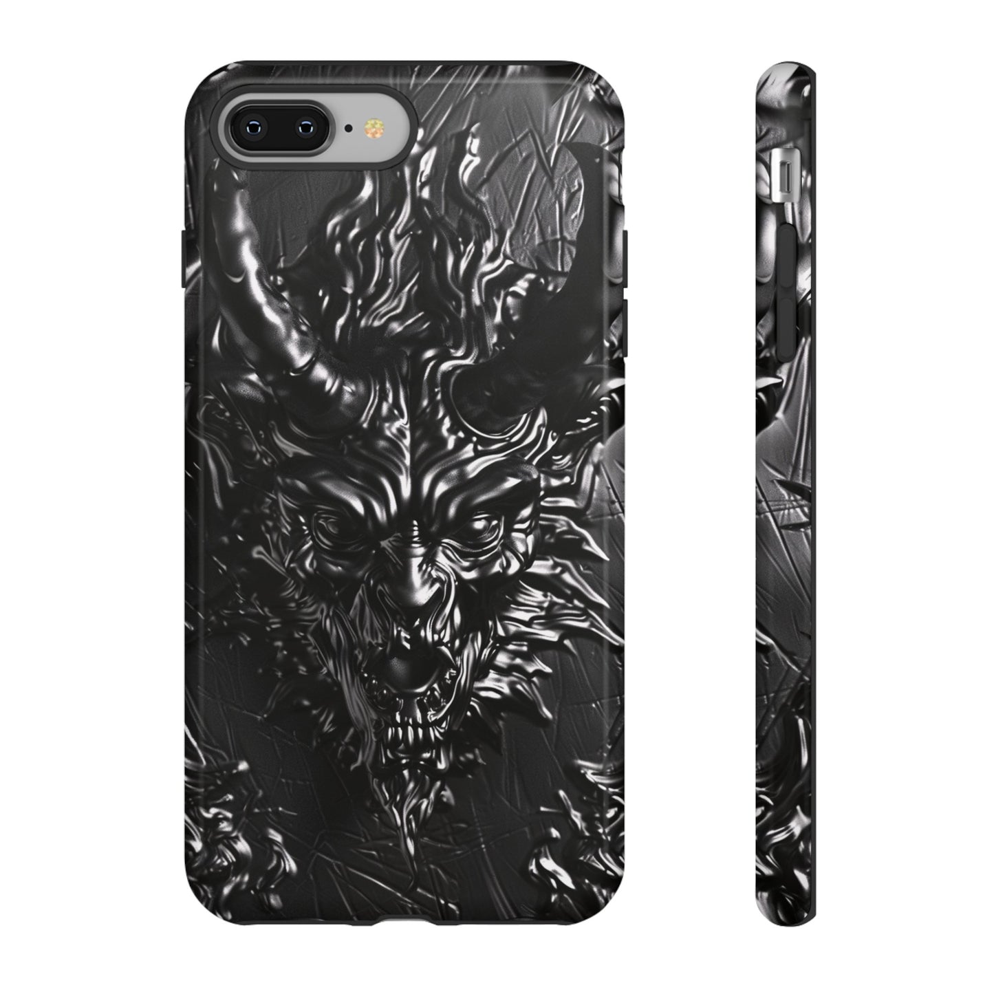 Silver Devil Phone Case – Gothic Demon Design for iPhone, Samsung Galaxy, and Google Pixel Devices