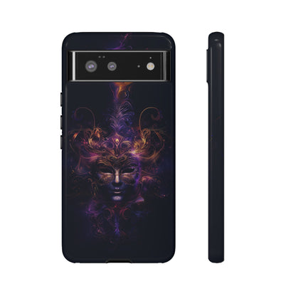 Elegant Masquerade Mask Phone Case for iPhone, Samsung Galaxy, and Google Pixel Devices - Mystical Design