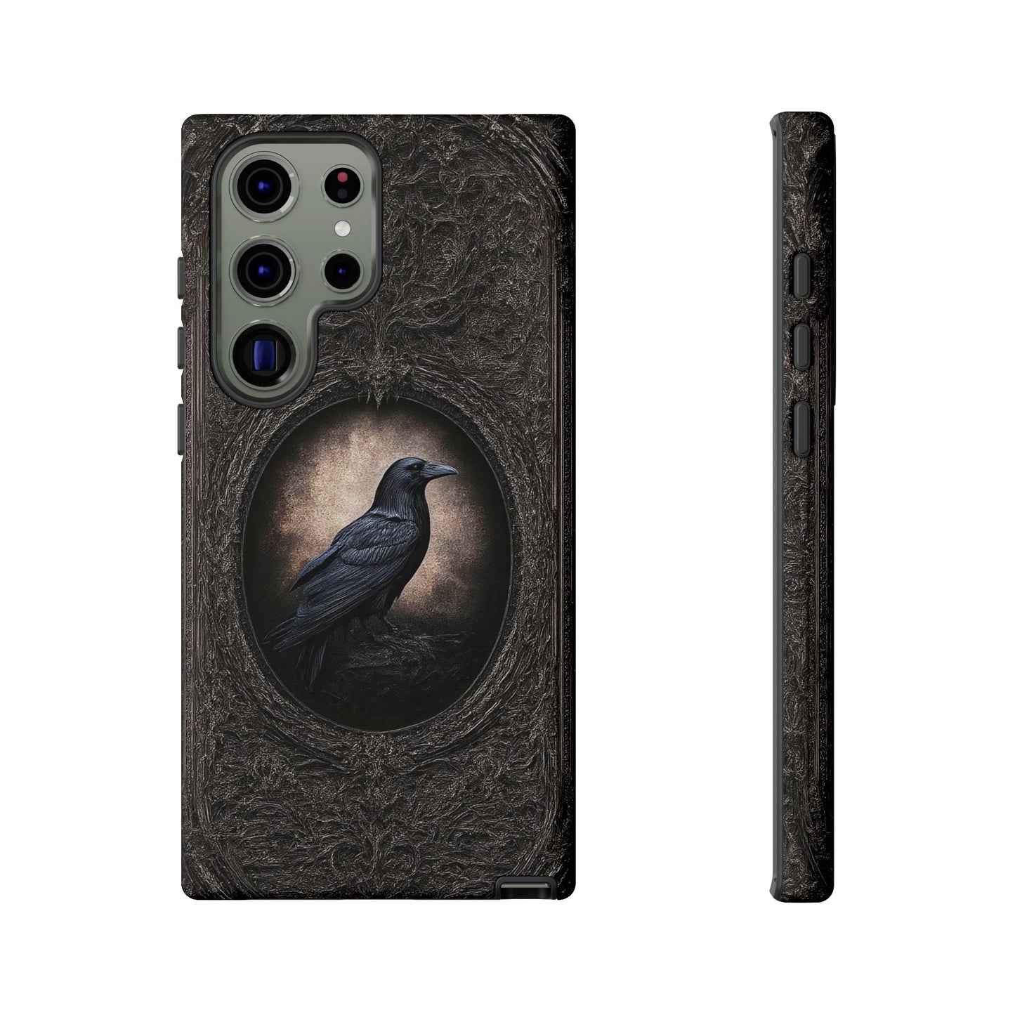 Gothic Raven Phone Case - Mysterious Dark Bird Design