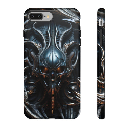 Metallic Alien Mask Phone Case – Futuristic Alien Horror Design for iPhone, Samsung Galaxy, and Google Pixel Devices