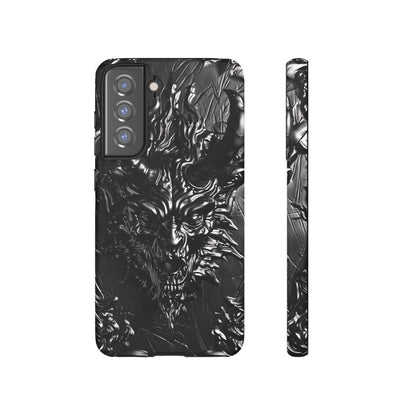 Silver Devil Phone Case – Gothic Demon Design for iPhone, Samsung Galaxy, and Google Pixel Devices