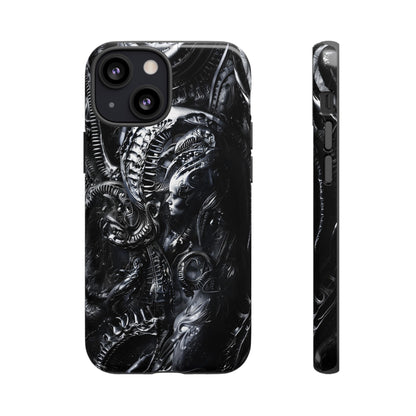 Biomechanical Transhumanism Phone Case – Alien Horror Design for iPhone and Samsung Galaxy Devices