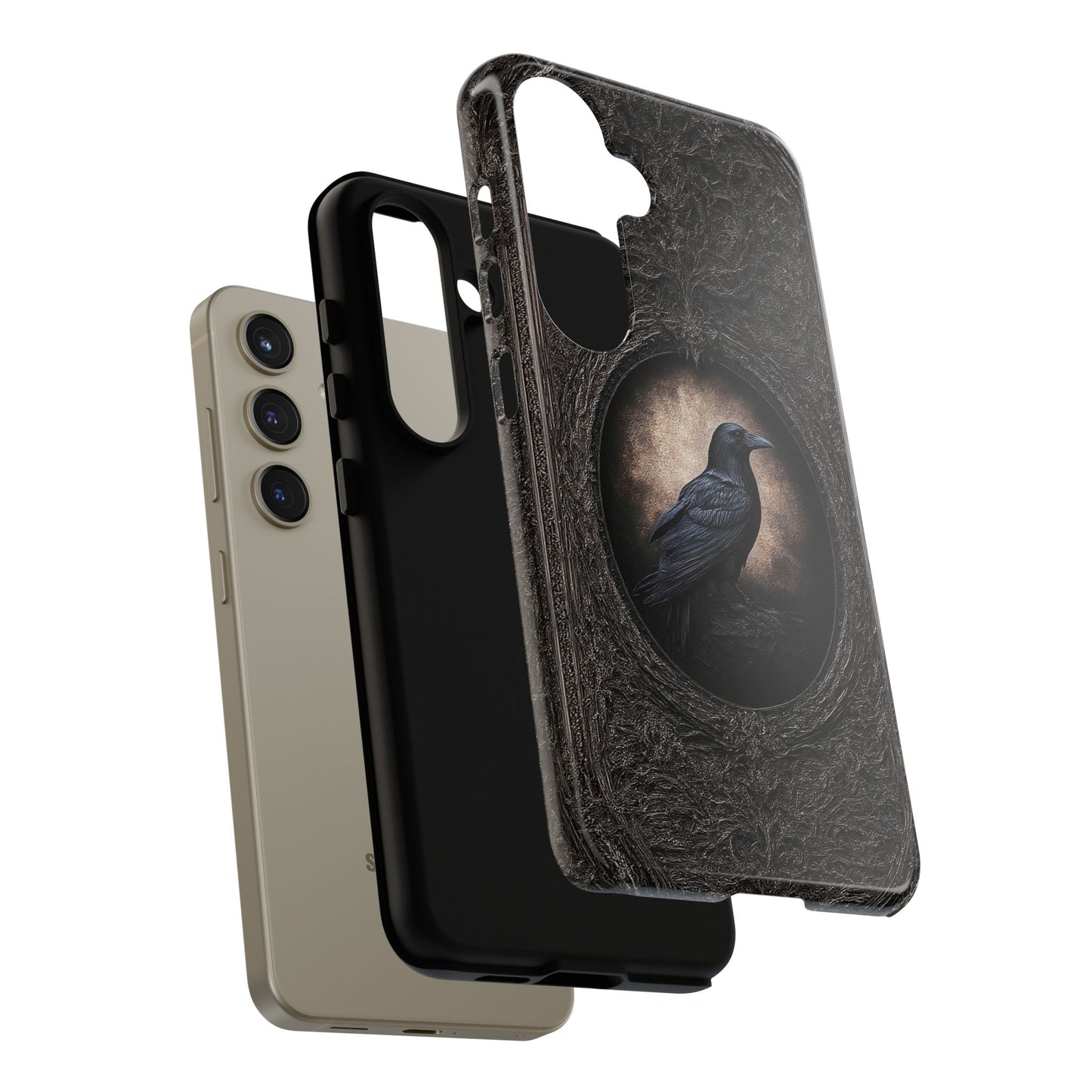 Gothic Raven Phone Case - Mysterious Dark Bird Design