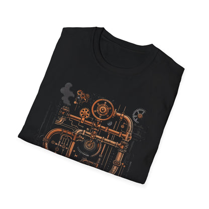 Steampunk Gearworks T-Shirt – Intricate Industrial Machinery Design for Steampunk Enthusiasts