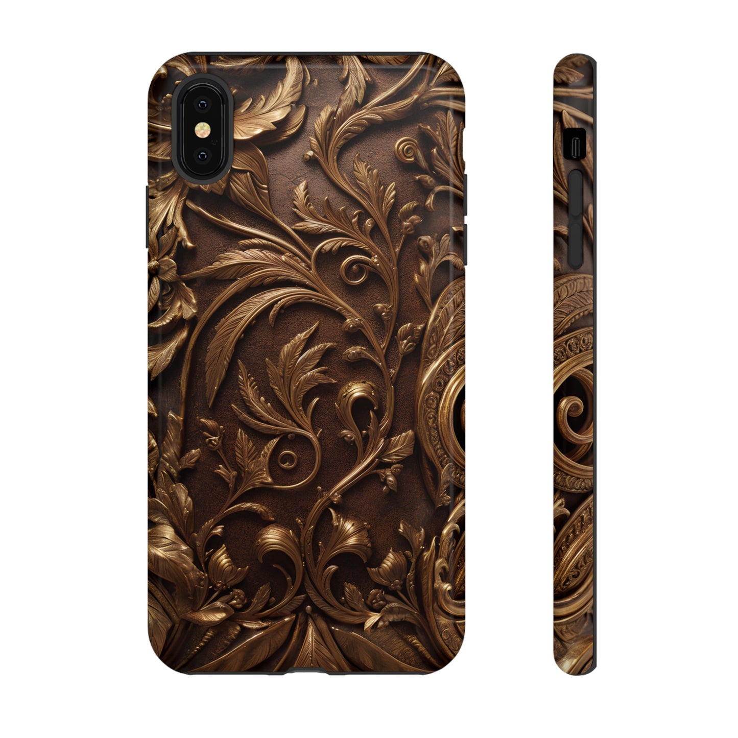 Elegant Bronze Phone Case – Victorian Floral Design for iPhone, Samsung Galaxy, and Google Pixel Devices