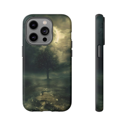 The Tree of Desolation Phone Case – Dark Fantasy Gothic Art with Full Moon for iPhone, Samsung Galaxy, and Google Pixel Devices