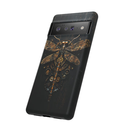 Steampunk Dragonfly Phone Case - Intricate Gear Design for iPhone, Samsung Galaxy, Google Pixel Devices