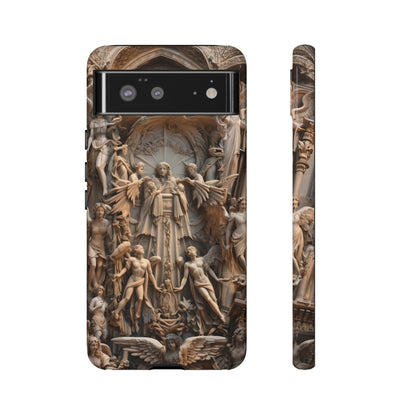 Angelic Statue Phone Case – Heavenly Gothic Marble Design for iPhone, Samsung Galaxy, and Google Pixel Devices