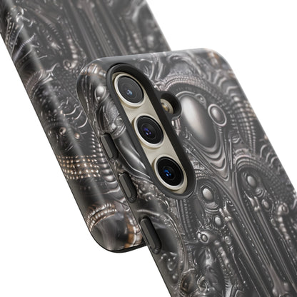 Biomechanical Horror Phone Case – Dark Sci-Fi Design for iPhone, Samsung Galaxy, Google Pixel Devices