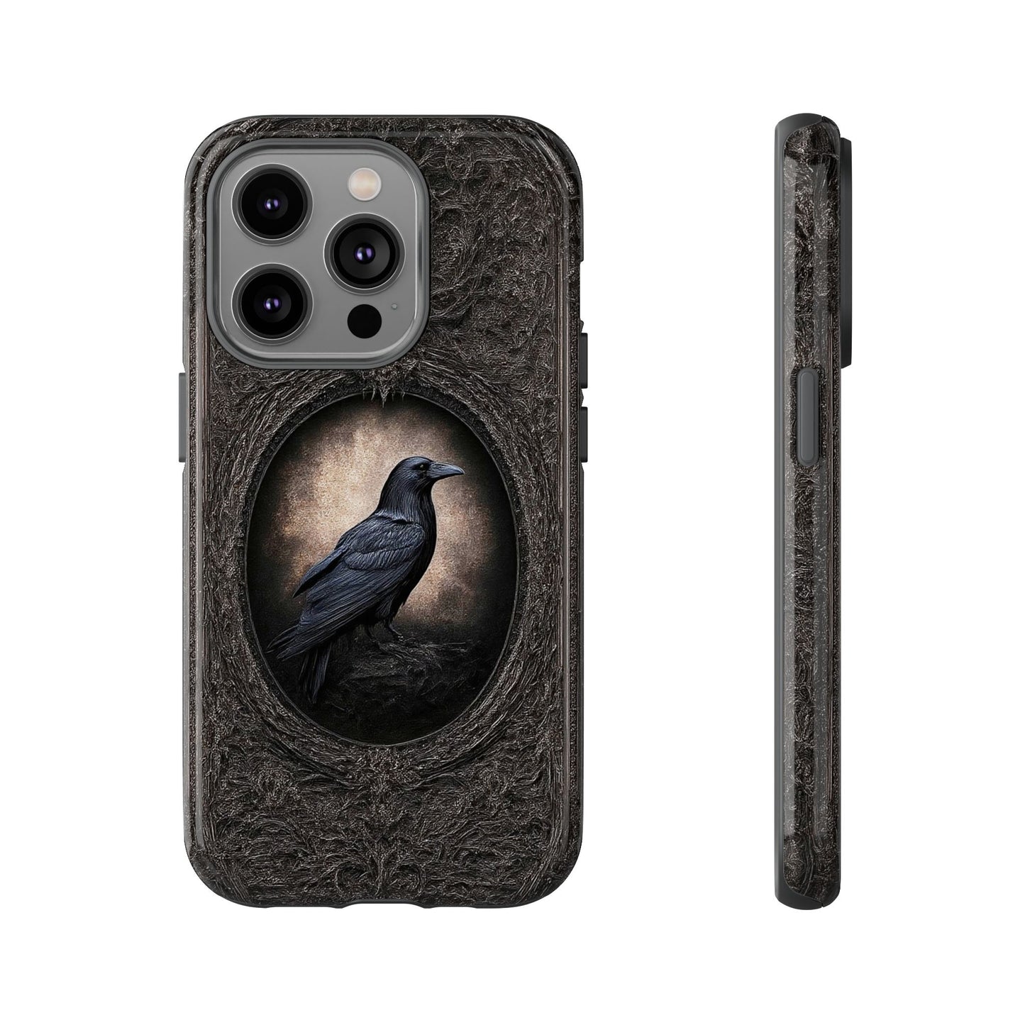 Gothic Raven Phone Case - Mysterious Dark Bird Design