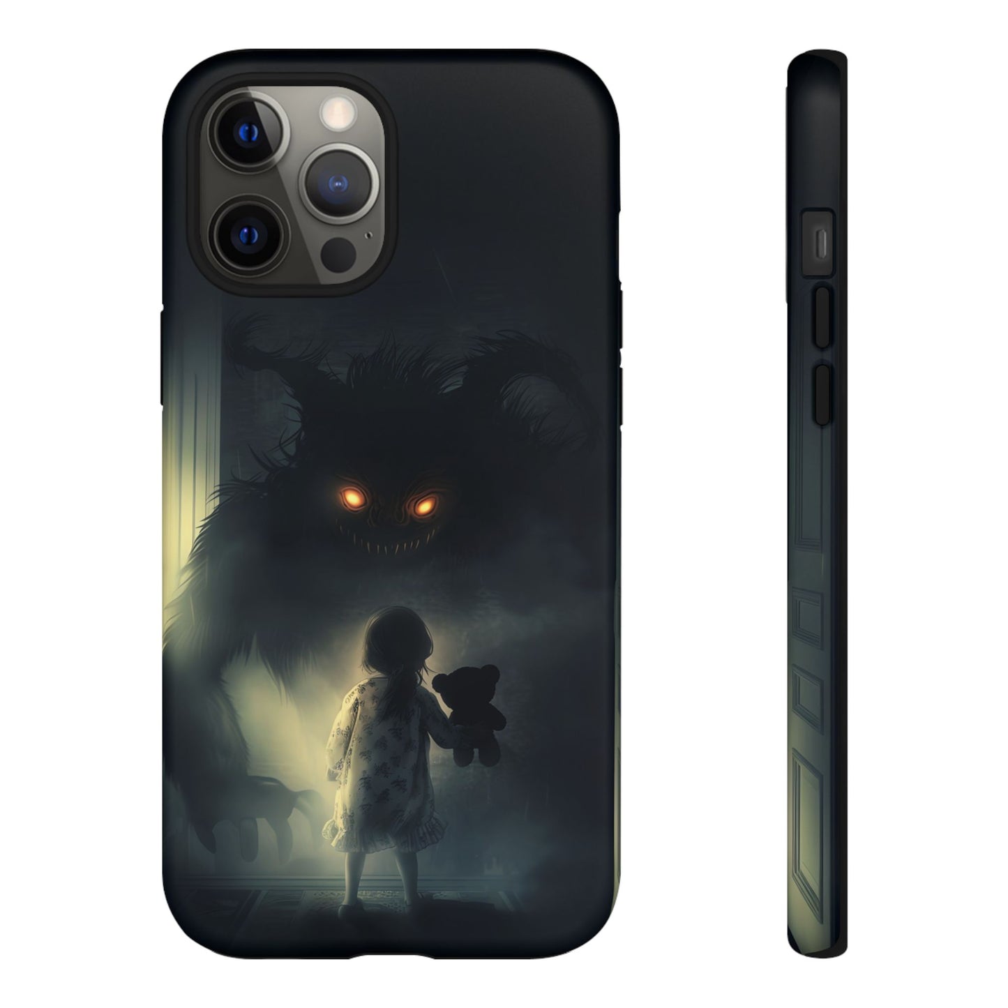 A Child Facing A Terrifying Monster Phone Case - for iPhone, Samsung Galaxy, and Google Pixel Devices