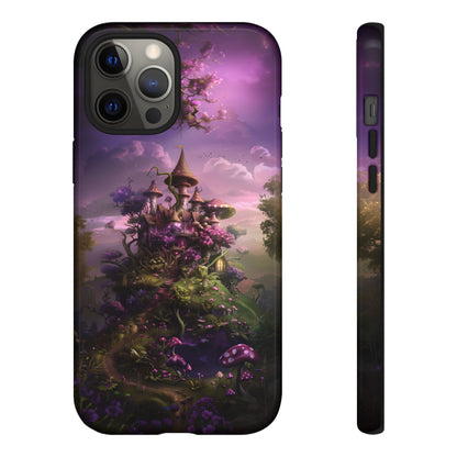 Enchanted Fairy Castle Phone Case - Magical Purple Fantasy Art for iPhone, Samsung Galaxy and Google Pixel Devices