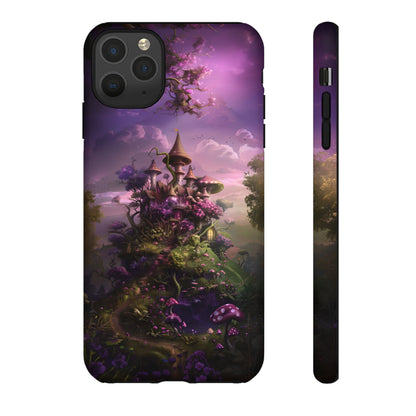 Enchanted Fairy Castle Phone Case - Magical Purple Fantasy Art for iPhone, Samsung Galaxy and Google Pixel Devices