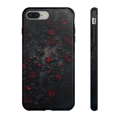 Gothic Roses Tough Phone Case – Elegant Dark Floral Design for iPhone, Samsung Galaxy, and Google Pixel Devices