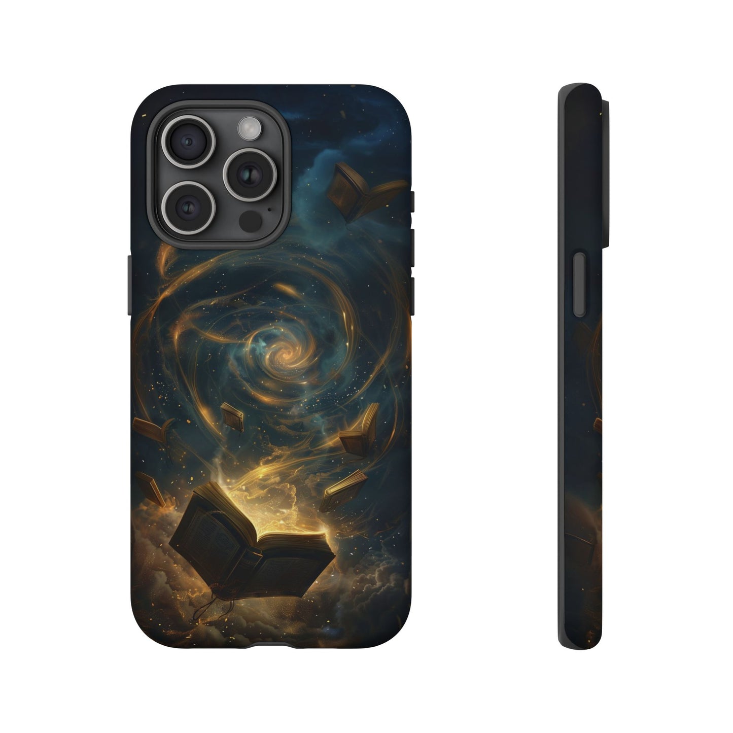 Magical Galaxy Swirling Books Phone Case - Celestial Book Lover's Gift for iPhone, Samsung Galaxy, and Google Pixel Devices