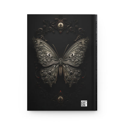 Gothic Butterfly Hardcover Notebook – Elegant Dark Aesthetic Journal for Writing and Sketching