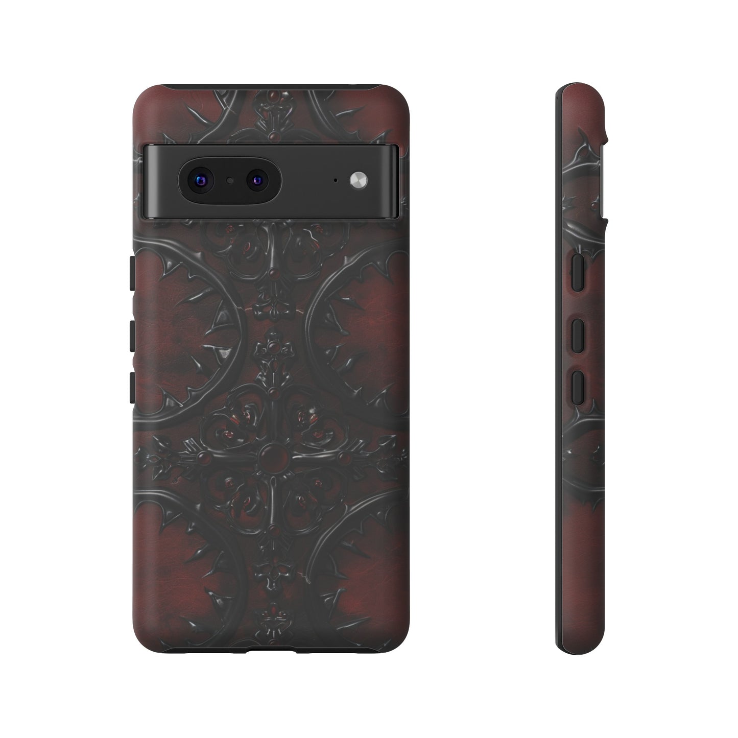 Vampiric Leather Phone Case for iPhone, Samsung Galaxy, and Google Pixel Devices - Gothic Ornate Design