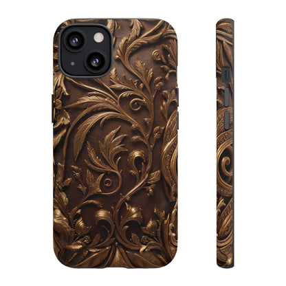 Elegant Bronze Phone Case – Victorian Floral Design for iPhone, Samsung Galaxy, and Google Pixel Devices