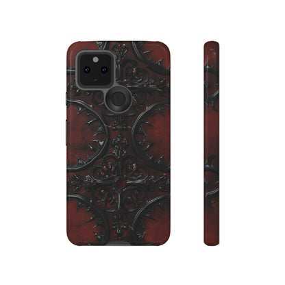 Vampiric Leather Phone Case for iPhone, Samsung Galaxy, and Google Pixel Devices - Gothic Ornate Design