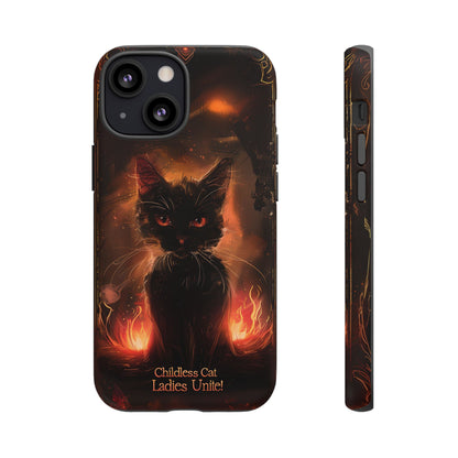 Childless Cat Ladies Unite Phone Case - Gothic Black Cat For iPhone, Samsung Galaxy, and Google Pixel Devices