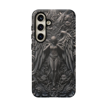 Grey Angel Phone Case – Gothic Marble Statue Design for iPhone, Samsung Galaxy, and Google Pixel Devices