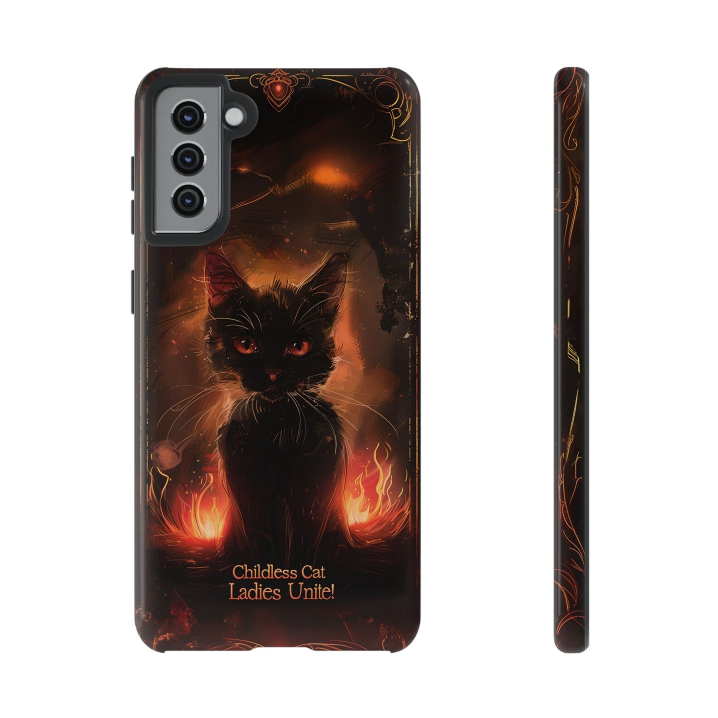 Childless Cat Ladies Unite Phone Case - Gothic Black Cat For iPhone, Samsung Galaxy, and Google Pixel Devices