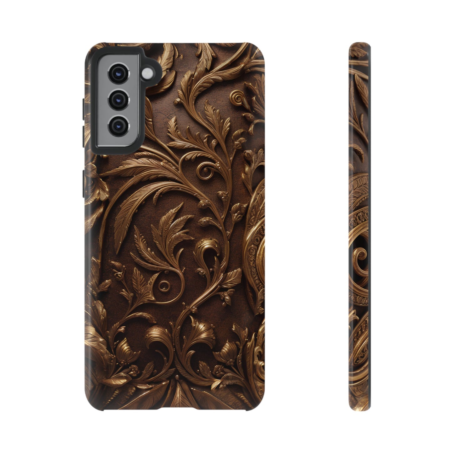 Elegant Bronze Phone Case – Victorian Floral Design for iPhone, Samsung Galaxy, and Google Pixel Devices