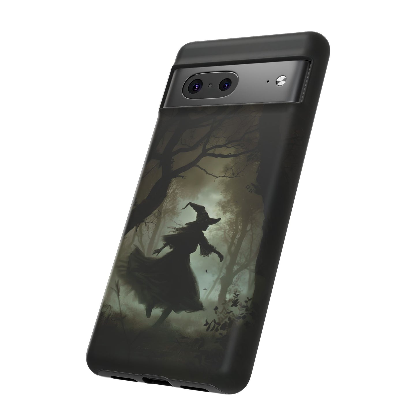 Spooky Witch Silhouette Phone Case - Halloween Dark Art Design for iPhone, Samsung Galaxy, and Google Pixel Devices