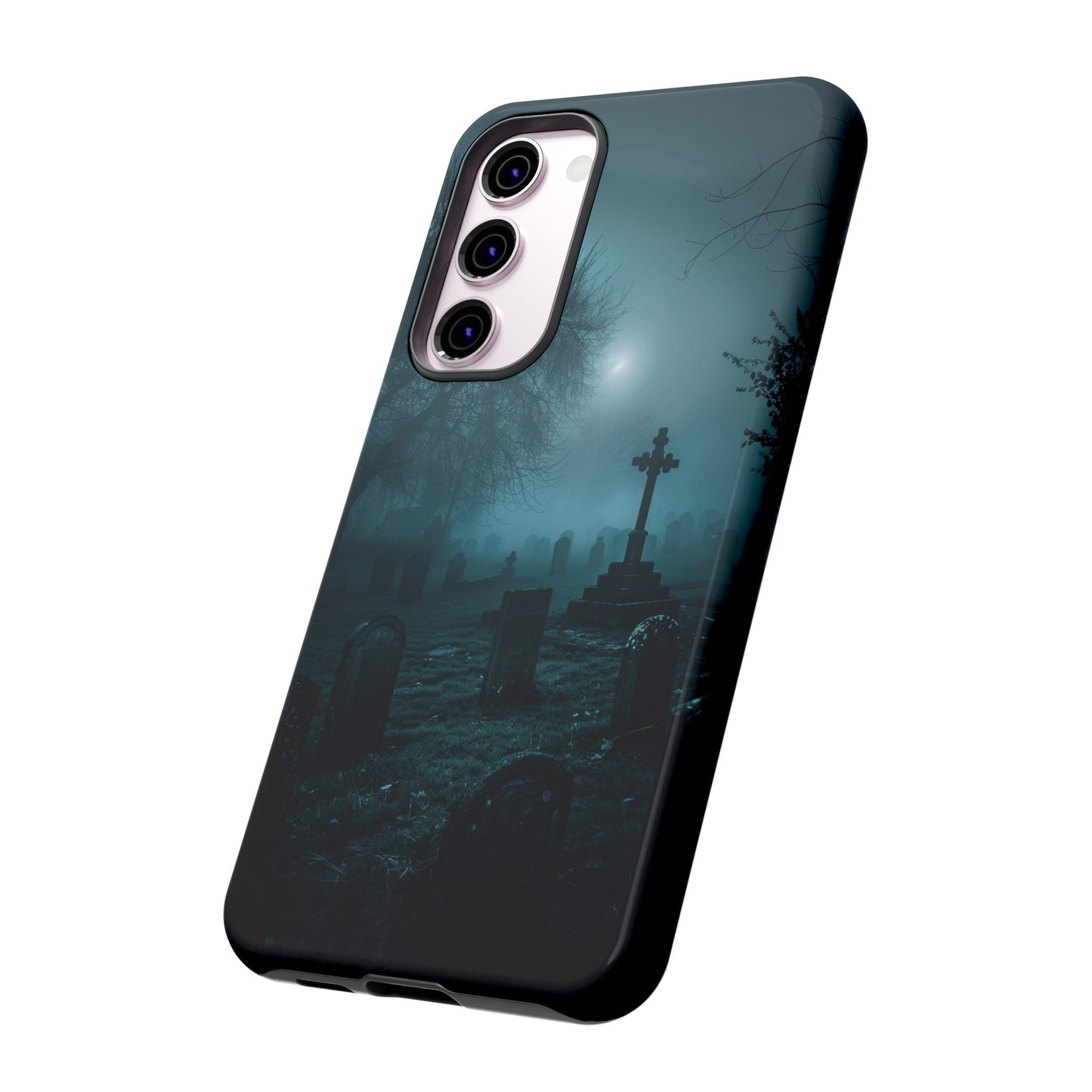 Graveyard at Night Phone Case – Eerie Cemetery Design for iPhone, Samsung Galaxy, and Google Pixel Devices