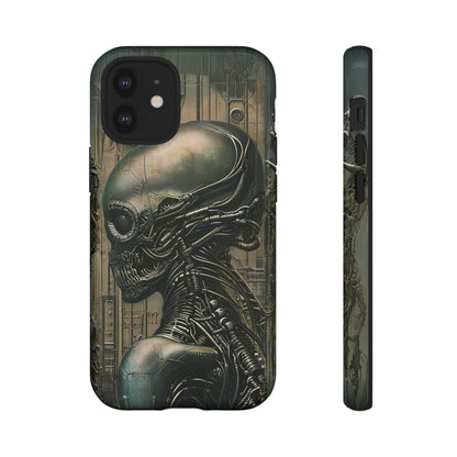 Biomechanical Android Phone Case – Futuristic Alien Horror H.R. Giger-Inspired Design for iPhone, Samsung Galaxy, and Google Pixel Devices